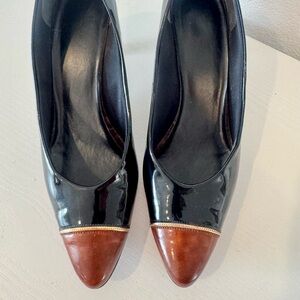 Socialite Women's Vintage High Heel Pumps Patent Leather Black Brown Size 8.5m